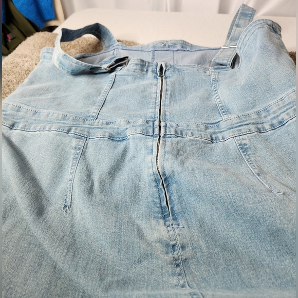 Ava & Viv Women's Denim Flare Jumpsuits Sleeveless Overalls - Picture 8 of 14